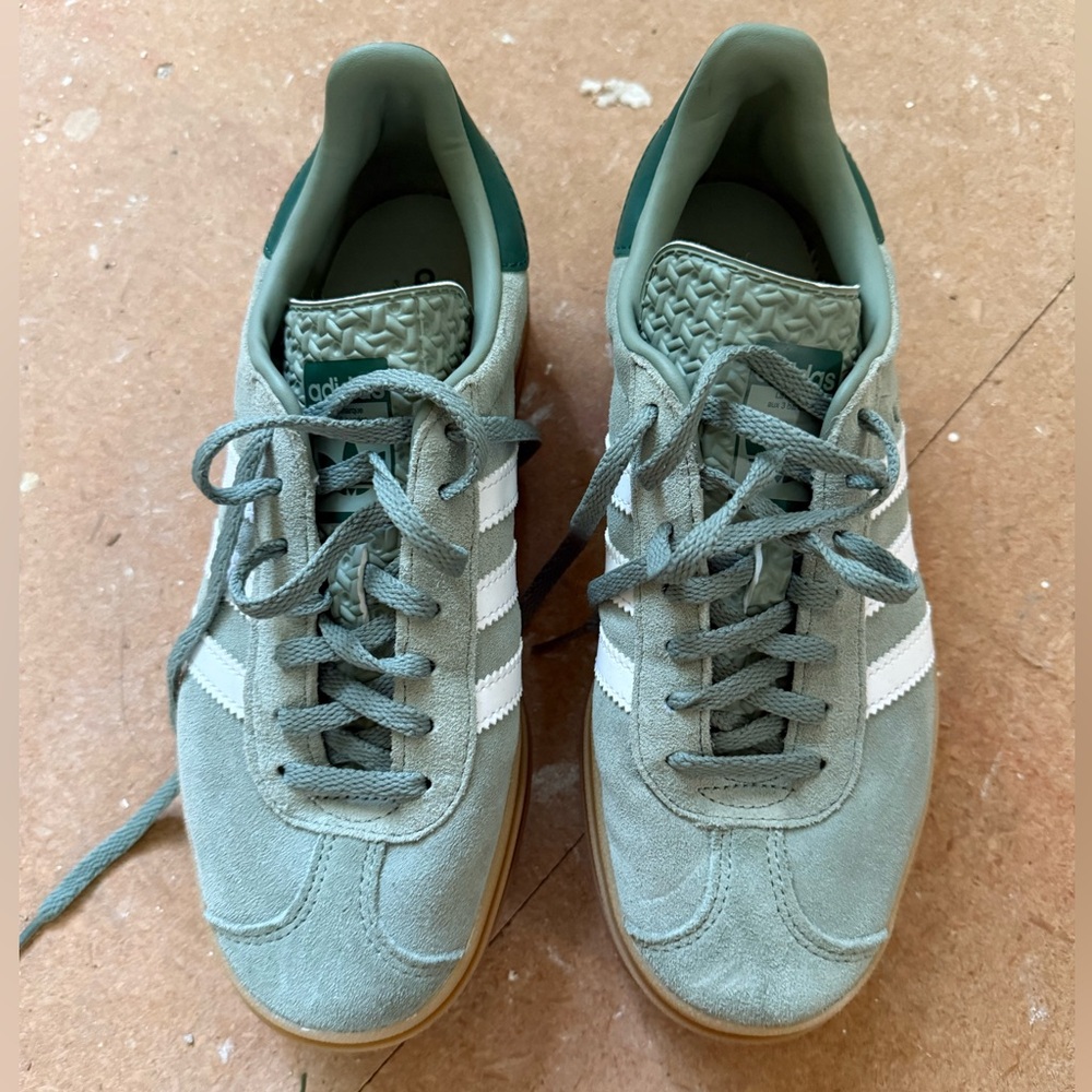 adidas Gazelle Bold Silver Green Gum (Womens)